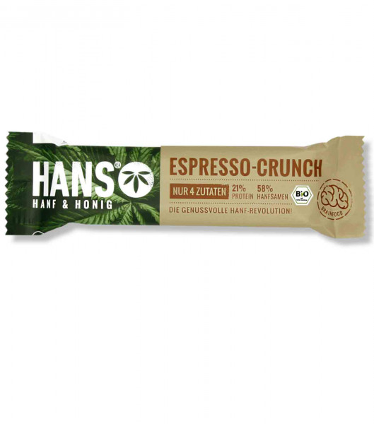 Hans BIo Espresso Crunch Hanfriegel Honig HANS Brainfood Bio 